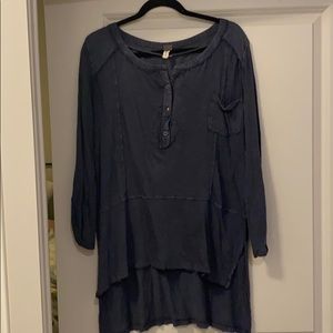 Free People Navy Blouse